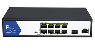 VALUE PoE+ Gigabit Ethernet Switch, 8+2 Uplink Ports (1x GbE, 1x SFP)