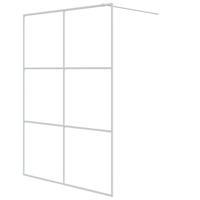 Inloopdouchewand 140x195 cm transparant ESG-glas wit - thumbnail