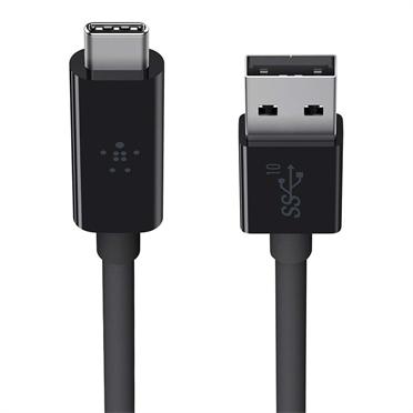 Belkin USB 3.1 USB-C-naar-USB-A-kabel, 0,9 m (USB-IF-gecertificeerd, 10 Gbps, Ultra HD 4k), zwart