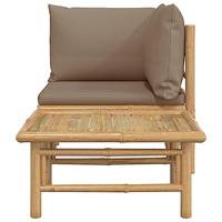 2-delige Loungeset met kussens bamboe taupe - thumbnail