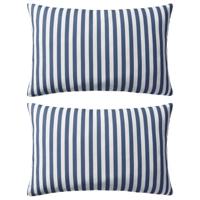 VidaXL Buitenkussens 60x40 cm gestreept marineblauw 2 st - thumbnail