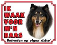 Schotse Herder / Collie Waakbord - Ik waak Zwart - thumbnail