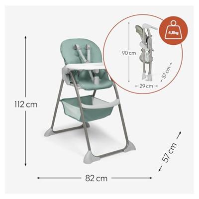 Kinderstoel - HAUCK - Zit en Opvouwbaar - Vanaf 6 maanden tot 15 kg - Opvouwbaar - Opbergmand onder de zitting - Dusty Mint