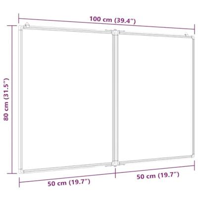 VidaXL Whiteboard magnetisch inklapbaar 100x80x1,7 cm aluminium