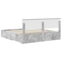 Bedframe met hoofdeinde Beton Grijs 180 x 200 cm Bewerkt hout - thumbnail