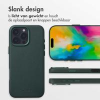 Accezz MagSafe Leather Backcover voor iPhone 16 Pro Max Telefoonhoesje Groen - thumbnail