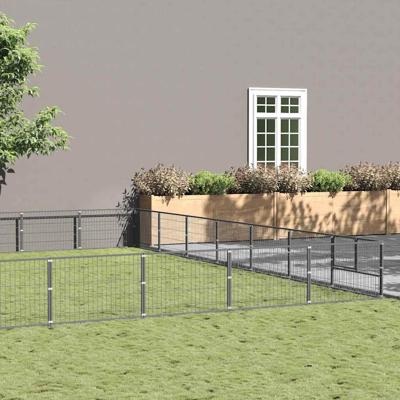 Hondenkennel 63 m² staal zilverkleurig