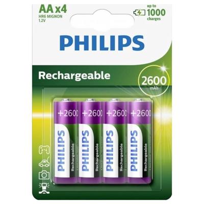Battery Sales Europe Philips aa oplaadbare batterijen, 4st.