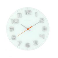 NeXtime NE-8817WI Wandklok Dia. 30 X 3.5 Cm, Glass, White, 'Classy Round' - thumbnail