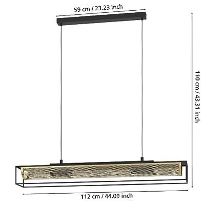 Eglo Landelijke hanglampNohales zwart met goud - 43788