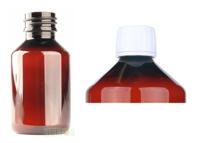 Helios Holland PET medicijnfles 100ml amber incl witte dop 12 Stuks - thumbnail