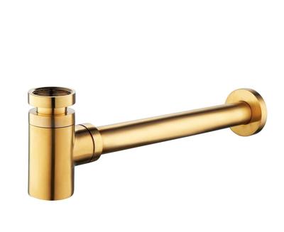 Sifon Wiesbaden 5/4 laag Geborsteld Messing Goud