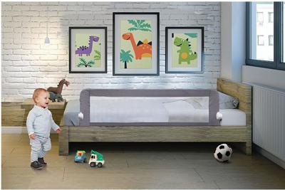 Dreambaby Nicole Bed Barriere - Bedden en platte bedden - meten van 150 cm breed en 50 cm hoog - grijs