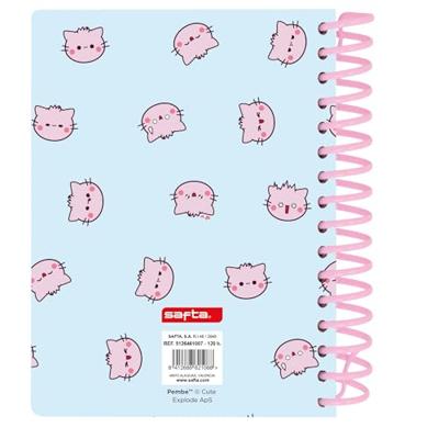 Notitieboekje Safta The pink cat Multicolour