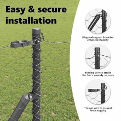 VidaXL Afrasteringspaal grijs 10 x 1,2 m (50 mm gaas) staal en pvc