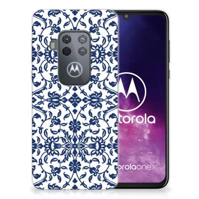 Motorola One Zoom | TPU Case | Flower Blue