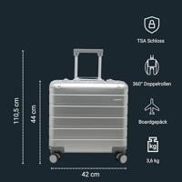 Alumaxx JU-45192 Aluminium Reistrolley GRAVITY + 4 Wielen 44x42x22.5 cm Zilver - thumbnail