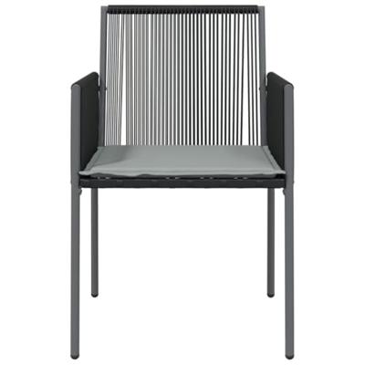 Tuinstoelen 4 st met kussens 54x60,5x83,5 cm poly rattan zwart