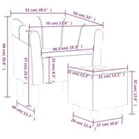 Kuipstoel met voetenbank stof paars - thumbnail