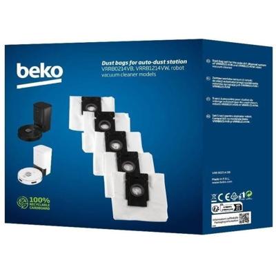 Pak met 5 vervangende zakken voor robotstofzuiger - BEKO - VRR80214DB Robosmart - 4 L