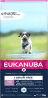 Eukanuba Graanvrije droogvoer zonder granen voor puppy's van groot ras - rijk aan zeevis - met verse zalm - hypoallergeen recept - DHA - zonder GMO, kunstmatige smaak, kleurstof - 12 kg - thumbnail