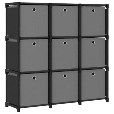 VidaXL Kast met 9 vakken met boxen 103x30x107,5 cm stof zwart VidaXL Kast met 9 vakken met boxen 103x30x107,5 cm stof zwart