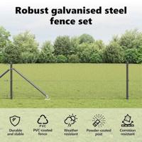 VidaXL Afrasteringspaal grijs 50 x 0,4 m (19 x 19 mm gaas) - thumbnail