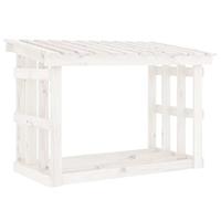 VidaXL Haardhoutrek 108x64,5x77 cm massief grenenhout wit - thumbnail