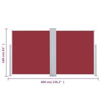 VidaXL Windscherm uittrekbaar 160x600 cm rood - thumbnail