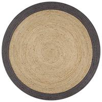 VidaXL Vloerkleed handgemaakt met donkergrijze rand 120 cm jute - thumbnail
