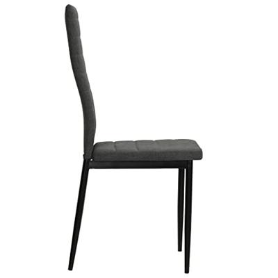VidaXL Eetkamerstoelen 2 st stof donkergrijs
