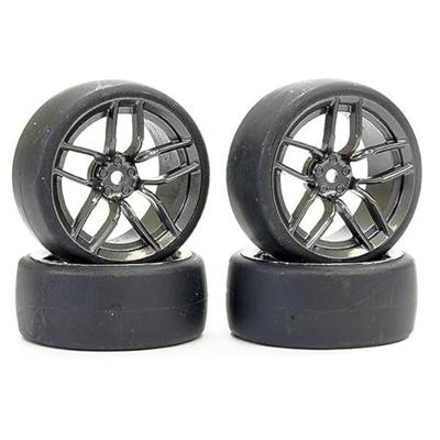 Fastrax 1/10 drift banden op 10 spaaks velgen - Graphite