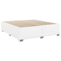 Boxspring met matras kunstleer wit 200x200 cm - thumbnail