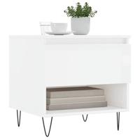 Salontafels 2 st 50x46x50 cm bewerkt hout hoogglans wit - thumbnail