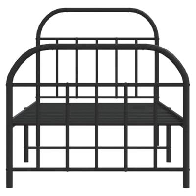 Bedframe met hoofd- en voeteneinde metaal zwart 90x190 cm