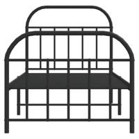 Bedframe met hoofd- en voeteneinde metaal zwart 90x190 cm - thumbnail