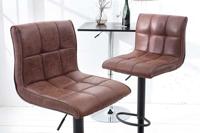 In hoogte verstelbare barkruk MODENA vintage bruine barstoel met voetsteun - 37937 - thumbnail
