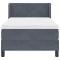 Boxspringbed met matras fluweel donkergrijs 90x200 cm - thumbnail