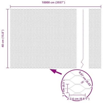 VidaXL Hexagon hek grijs 0,4 x 100 m pvc