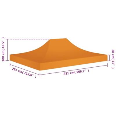 VidaXL Partytentdak 270 g/m² 4,5x3 m oranje