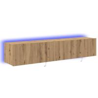 Tv-wandmeubels 2 st met LED 80x35x31 cm artisanaal eiken - thumbnail