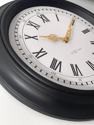 Wandklok 40cm - Stil - Zwart/Grijs - Plastic - NeXtime 'Chopin'