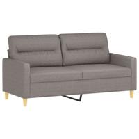 2-delige Loungeset met kussens stof taupe - thumbnail