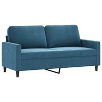 Tweezitsbank 140 cm fluweel blauw - thumbnail