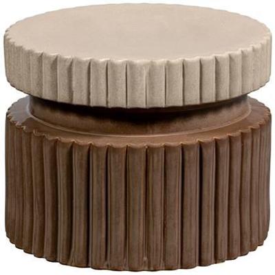 WOOOD Geer Bijzettafel - Keramiek - Tan - 38x48x48 WOOOD Geer Bijzettafel - Keramiek - Tan - 38x48x48