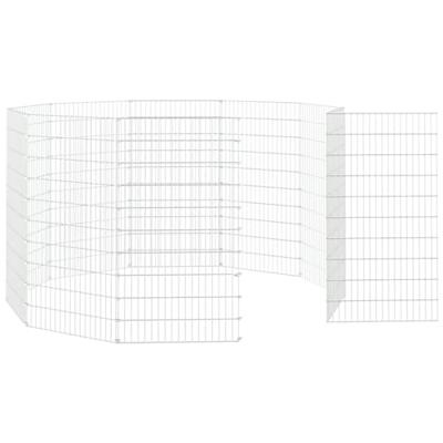 VidaXL Dierenverblijf 10 panelen 54x100 cm gegalvaniseerd ijzer