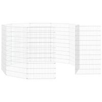 VidaXL Dierenverblijf 10 panelen 54x100 cm gegalvaniseerd ijzer - thumbnail
