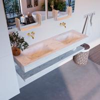 MONDIAZ ALAN-DLUX 150cm planchet Opalo. Vrijhangende wastafel CLOUD dubbel zonder kraangat, kleur Opalo. - thumbnail