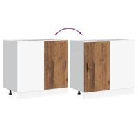 Keuken onderkast Lyon bewerkt hout oud houtkleurig - thumbnail