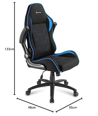 Sharkoon Elbrus 1 Universele gamestoel Gecapitonneerde zitting Zwart, Blauw